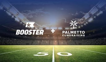 Football field with the Booster and Palmetto logo