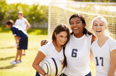 Three women on a soccer team - High School Donation Fundraisers