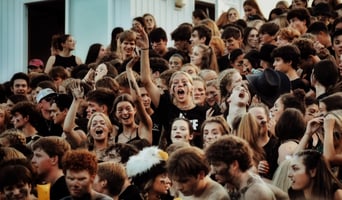 image of high school students in a gym cheering