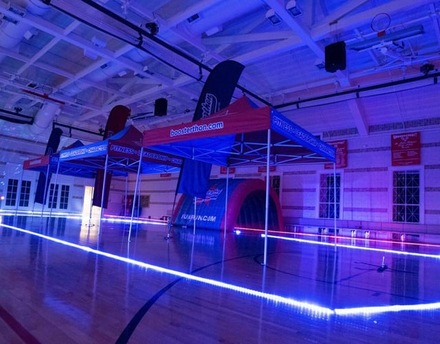 A Boosterthon Glow Run is a luminous indoor event that makes use of awesome light displays.