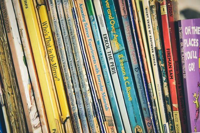 Image of a stack of children's books