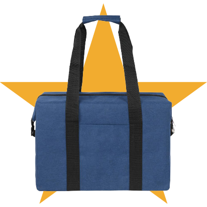 blue cooler tote bag