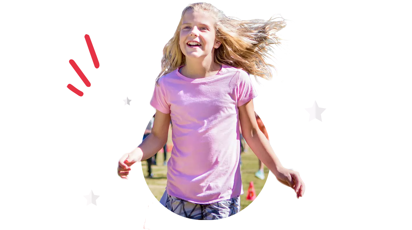 Girl smiling while running